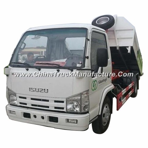 Good Quality Isuzu 100p Left Hand Drive Small Skip Loader Garbage Truck 4tons