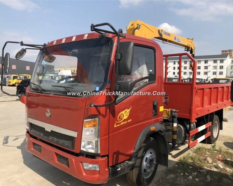 Good Quality HOWO Light 2tons 3tons Small Truck Crane with Basket