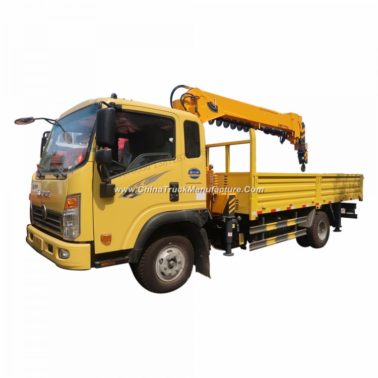 Good Quality HOWO 4X2 5tons Crane Truck with Drill