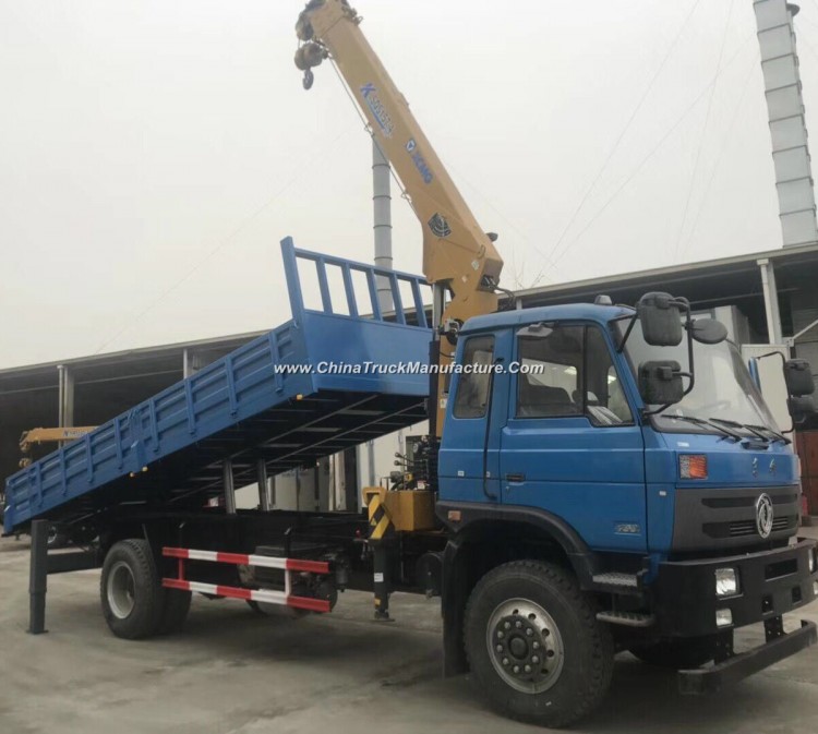 Good Quality Dongfeng 4X2 Type 5tons 8tons 10tons Crane Truck with Tipper Box
