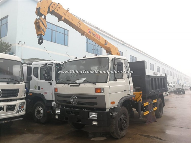 Dongfeng 4X2 Type Good Quality Cummins 190HP Crane Truck with Tipper Box