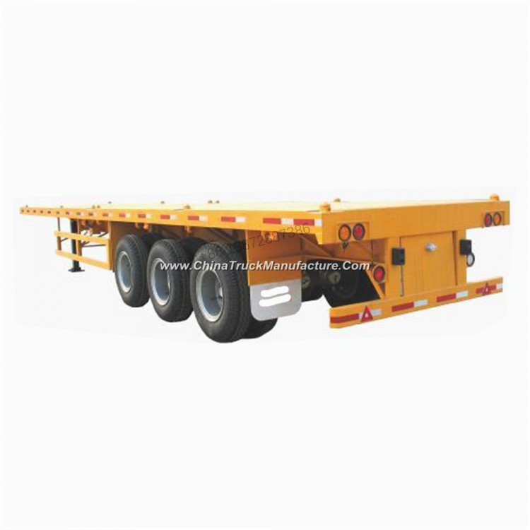 3 Axles 40FT 50tons Flat Bed Semi Trailer for Excavator
