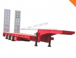 3 Axles Low Flatbed Semitrailer for Loading Excavator