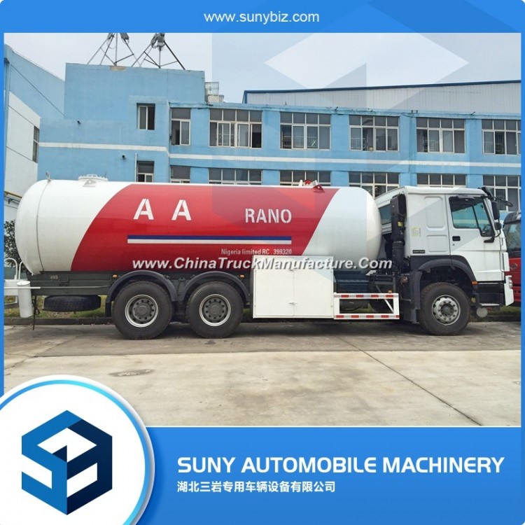 China Manufacturer 10 Wheeler HOWO 10ton LPG Gas Tank Truck