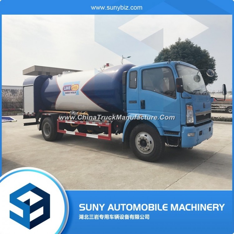 5500L Small Gas Filling Tank Truck for Sale with Filling Machine