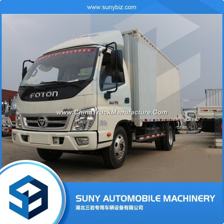 Small Foton 110HP 4X2 4-6ton Capacity Rhd Dry Cargo Box Truck