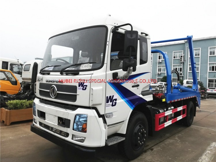 China Best Price Dongfeng 4X2 Swing Arm Garbage Refuse Truck Right Hand Drive 170HP