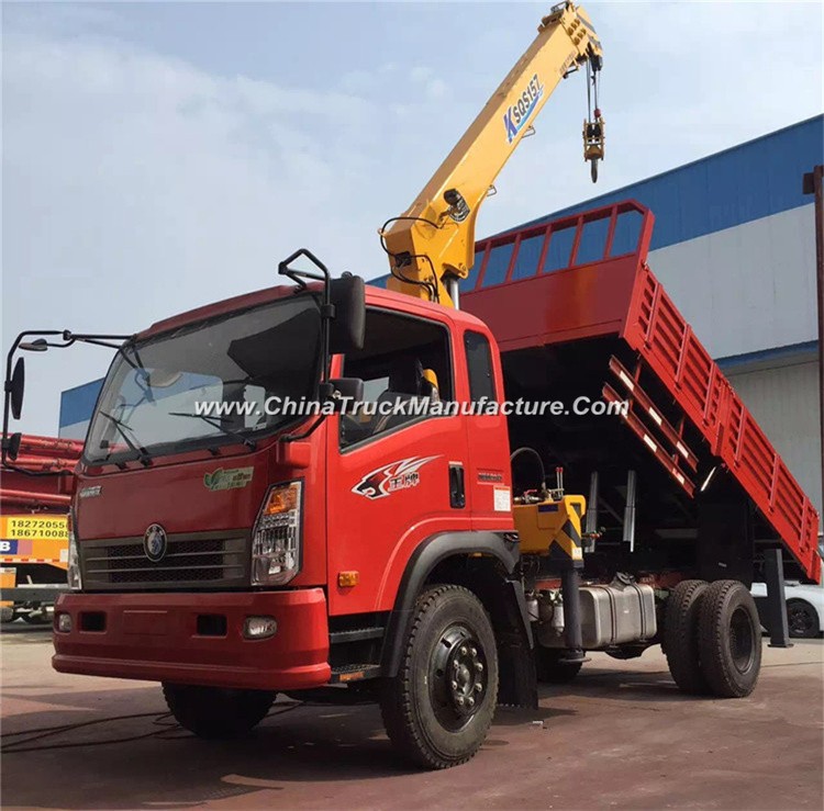 Sinotruck Cdw 6 Wheels 2 Ton Dump Truck with 3.2 Ton Crane for Sale