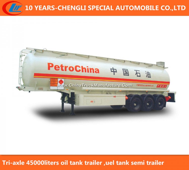 Tri-Axle 45000 Liters Fuel Tank Semi Trailer for Oil Petrol Gasoline Diesel Transportation