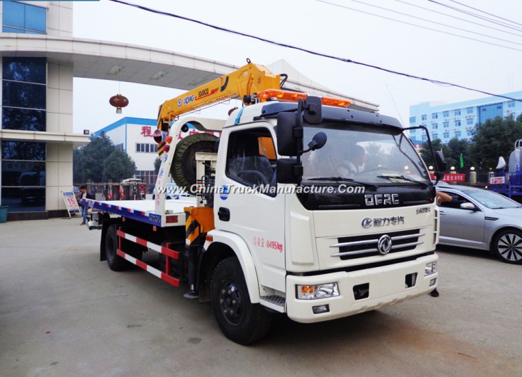   Dong Feng 4X2 Flat Bed Wrecker Truck with 2 Ton Crane