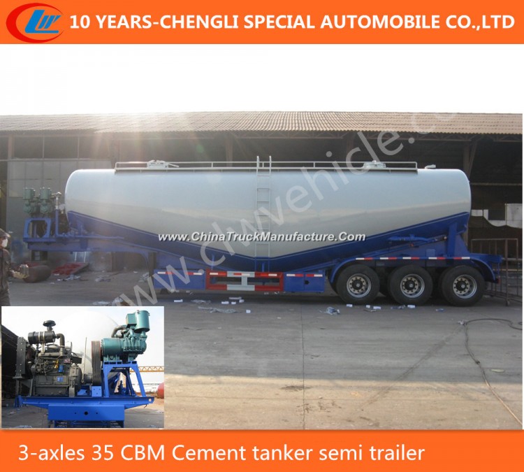 3 Axles 35cbm Bulk Cement Tanker Semi Trailer for Construction