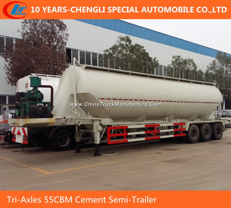 Tri-Axles 55cbm V Type Bulk Cement Semi Trailer