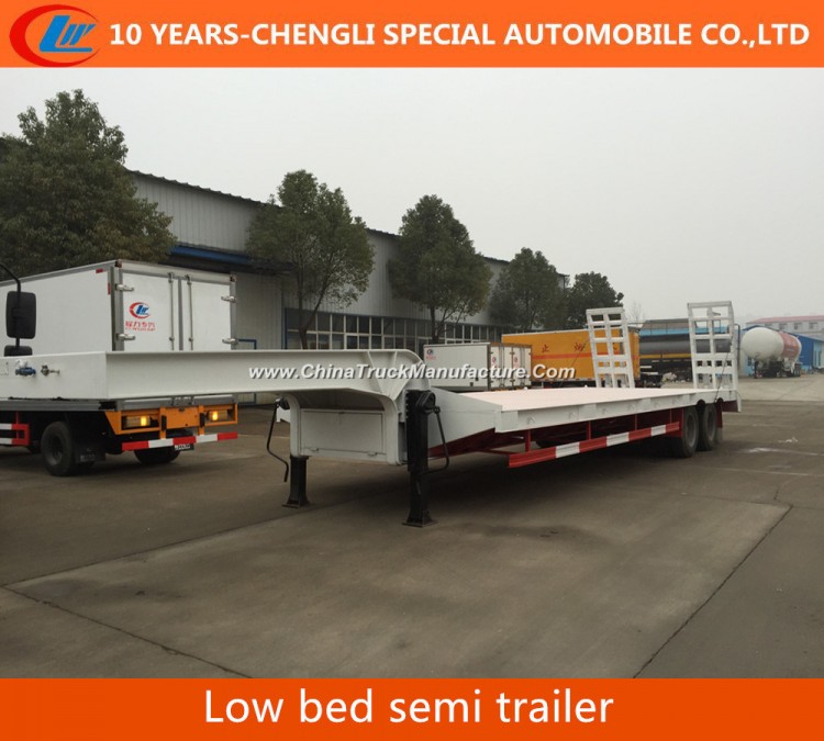 2 Axles Low Flatbed Semi Trailer for Sale