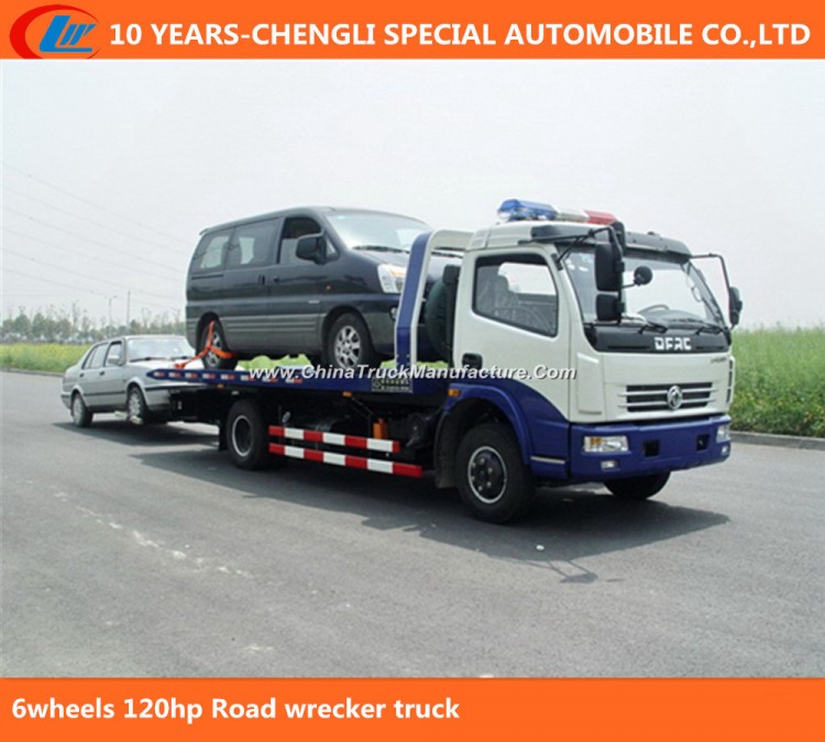 6 Wheels 120HP Platform Tow Truck for Road Recovery