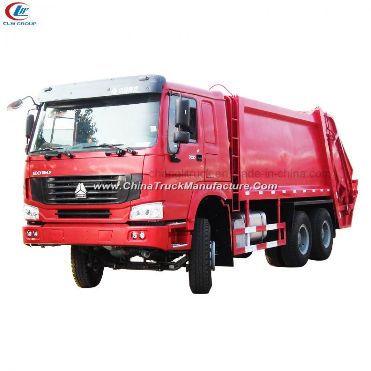 6X4 HOWO 300HP Hydraulic Compactor Garbage Truck