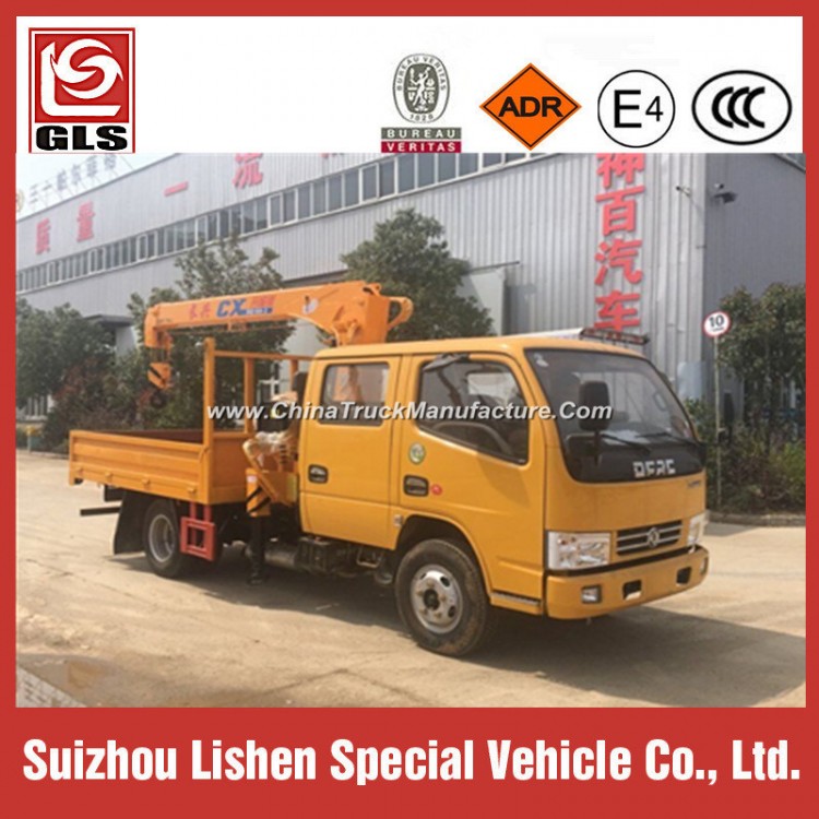 4X2 Small Crane Truck 3/4 T Dongfeng Truck Mounted with Crane Double Cabin