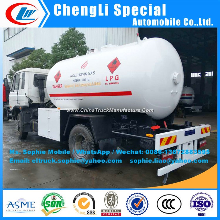 Brand New 15000 Liter Dongfeng 4X2 Mobile LPG Dispenser Truck LPG Gas Tanker Truck LPG Transportatio