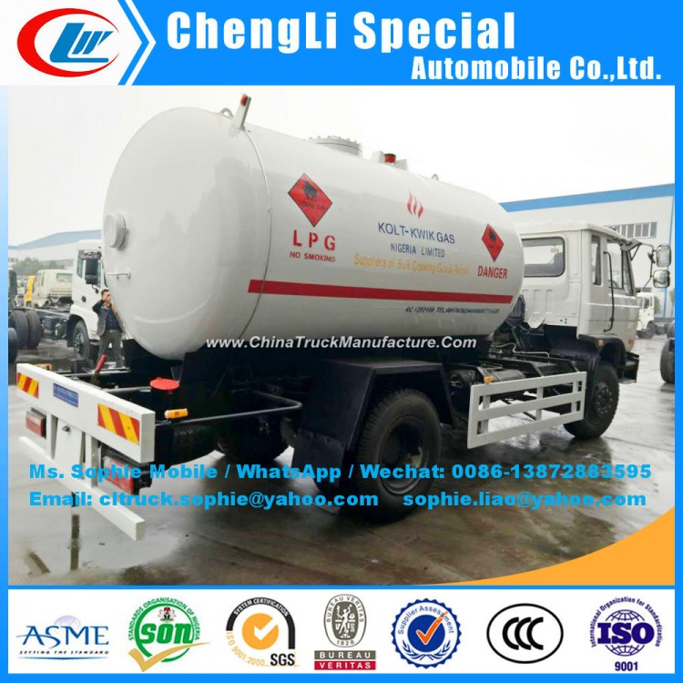 Dongfeng 4*2 LPG Propane Road Tank Bobtail Truck Export Africa