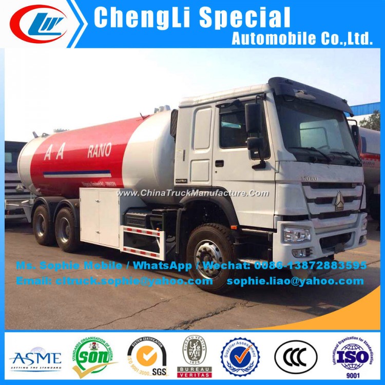 HOWO 6X4 25000L Liquid Gas Tank LPG Gas Tank Truck LPG Transport Truck From Chengli Factory Mobile L