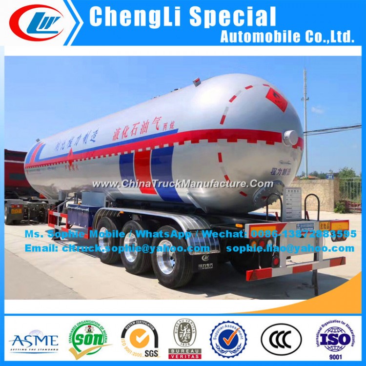  Certificated 3 Alxle LPG Semi Trailer ISO 59.52cbm LPG Trailer LPG Gas Tank Trailer 60cbm 30t L