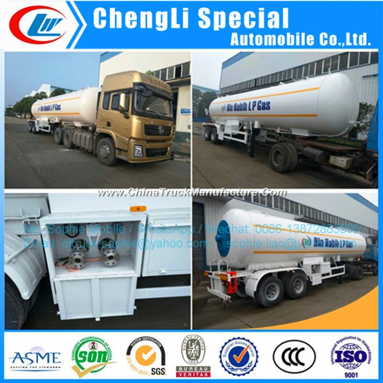 Factory Sales 58500L Tanker Gas LPG Tank Trailer with All Acessory Filling Propane Tank Semi Trailer
