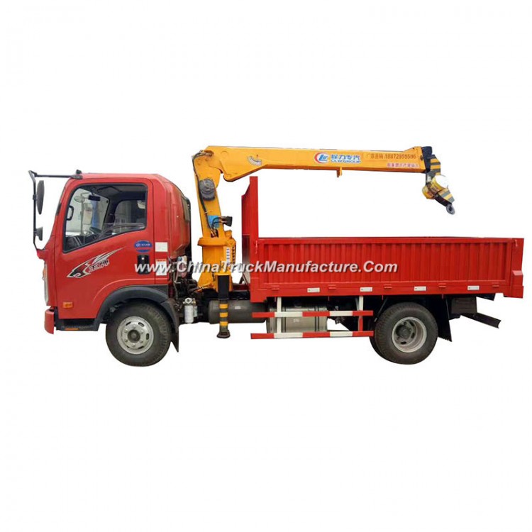 HOWO Mini Dump Truck with Crane 2ton Lorry Truck Mounted Crane with Right Hand Drive
