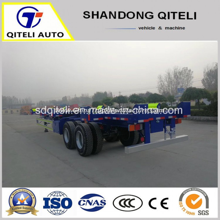 3 Axles 40FT Skeleton/ Flatbed Container Semi Trailer for Port