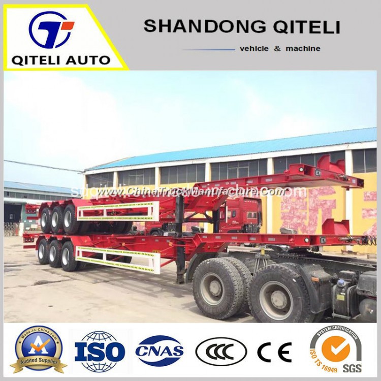 3 Axle 40 FT Heavy Duty Skeleton Container Trailer Semi Trailer Chassis Port Container Chassis Trail