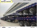 Three Axle 20 Feet /40 Foot Fuwa Axles Semi Trailer Flat Bed Manufacturers Extendable Container Trai