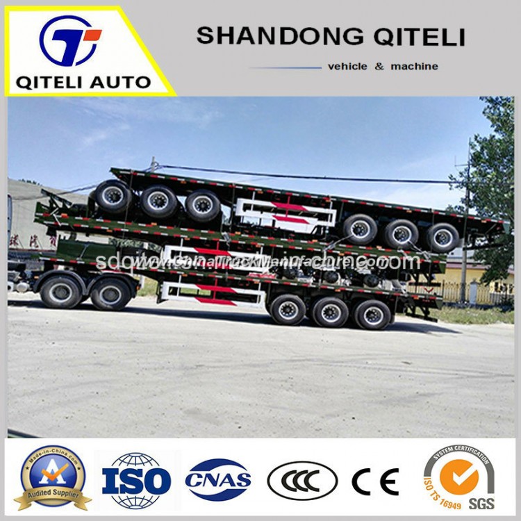 3 Axles 40 Feet Flatbed Container Semi Trailer