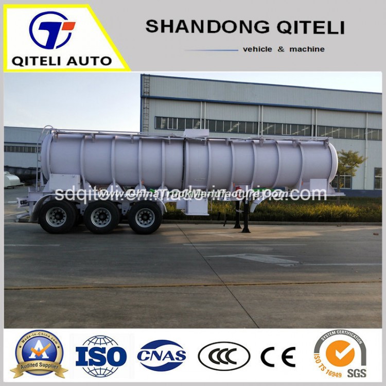3 Axle 45m3 Stainless Steel Sulfuric Acid Tank Semi Trailer for Sale