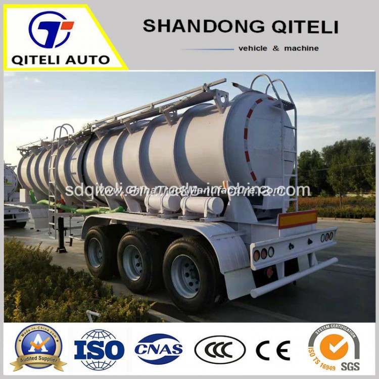 Tri Axles 19cbm Concentrated Sulfuric Chemical Acid Tanker Truck Semi Trailer for Zambia