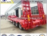 Truck Trailer Low Body Low Bed Trailer Semitrailer for 100 Ton Load Cargo