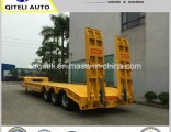 2/3/4 Axle 60ton Lowbed Truck Semi Trailer for Excavator Heavy Machinery Transport