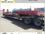 Low Flat Bed Trailer 40-100tons Payload Lowbed Semi Trailers Hydraulic Low Bed Container Trailer
