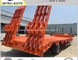 2 Axles Three Axis Lowbed 60tons Hydraulic Low Bed Semi Trailer