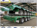 4 Axle 80t Low Bed Semi Trailer for Heavy Duty Machine Transport