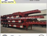 Tri-Axle Heavy Equipment Transport 80t Lowbed Semi Trailer with Hydraulic Ladder (QTL9401L)