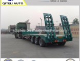 Hydraulic 3/4 Axles Ladder Trailer Transport Heavy Equipment Cargo Low Bed Semi Trailer