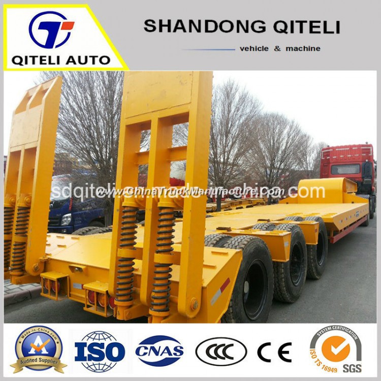 3 Axle 4 Axles 45-60 Tons Flatbed Lowbed Cargo Heavy Duty Transport Heavy Equipment Semi Trailer for