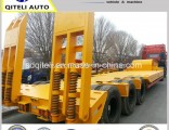 Gooseneck Type 3 Axles 50-60 Tons Lowbed Semi Trailer with Ladders