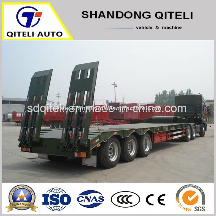 3/4/5 Axles 60-100tons Extendable Low Bed Semi Truck Trailer