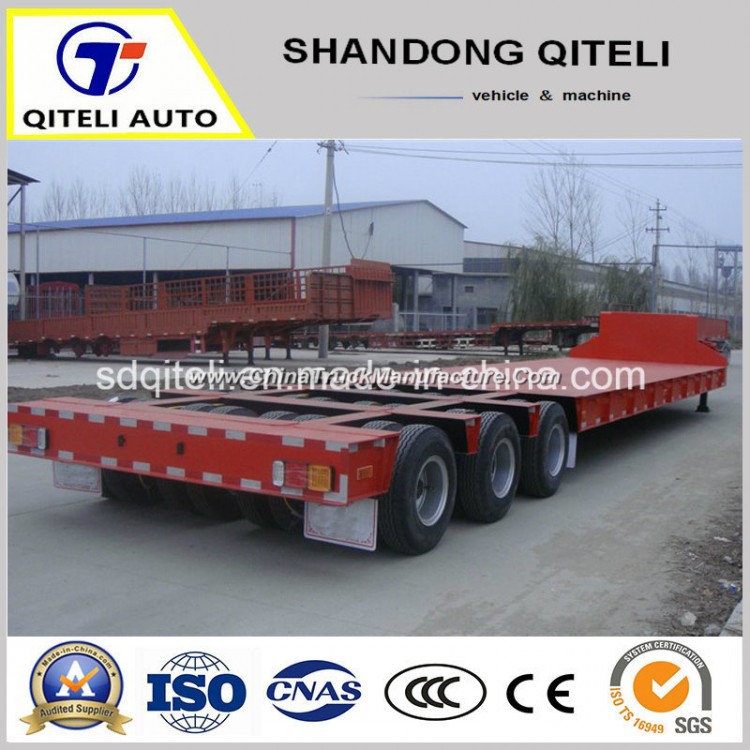 6 Axle Low-Bed Gooseneck Trailer with High Ground Clearance Extendable Lowboy Trailer for Sale