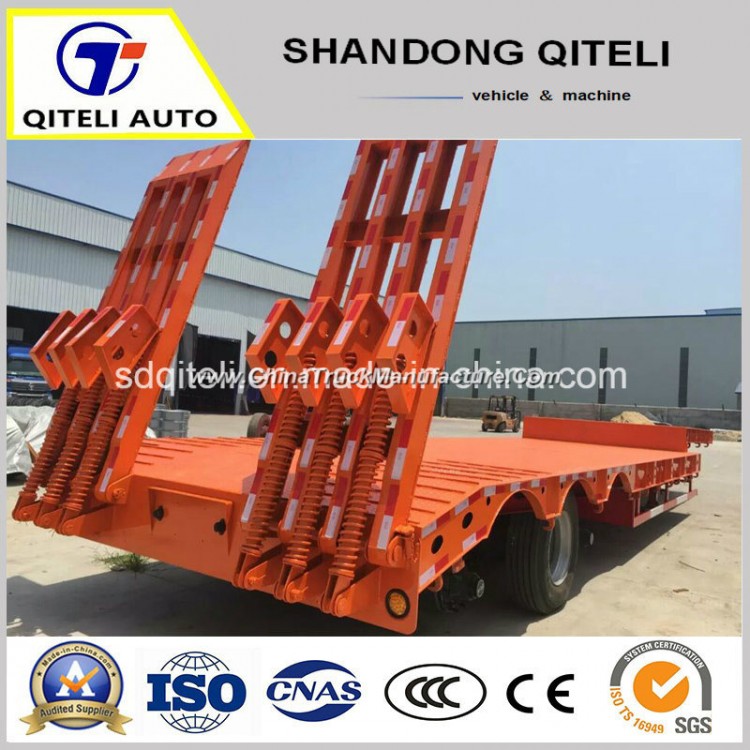 Offroad Tire 65ton 3 Axle Container Lock Semi Lowbed Truck Trailer