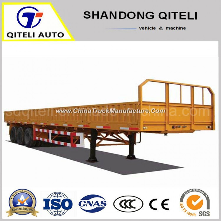 3 Axle Carbon Steel Side Wall Semi Truck Trailer with ABS