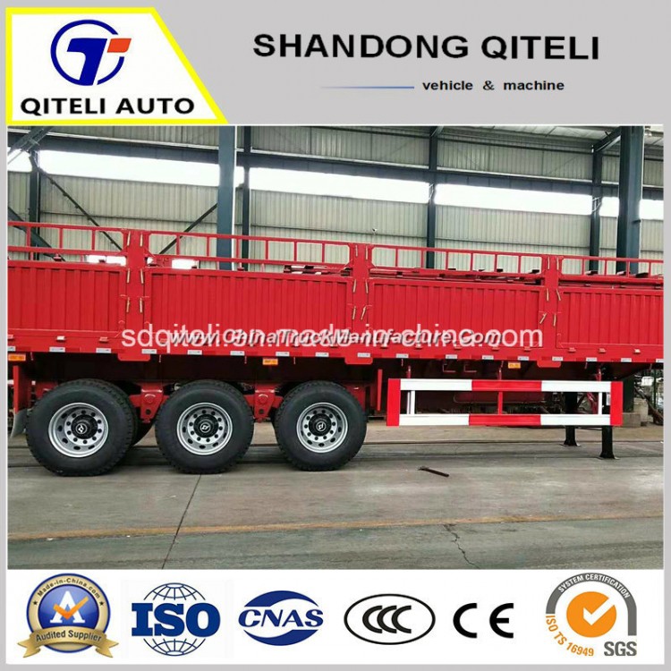 Low Price 3 Axle 50tons Sidewall Cargo Truck Semi Trailer for Sale