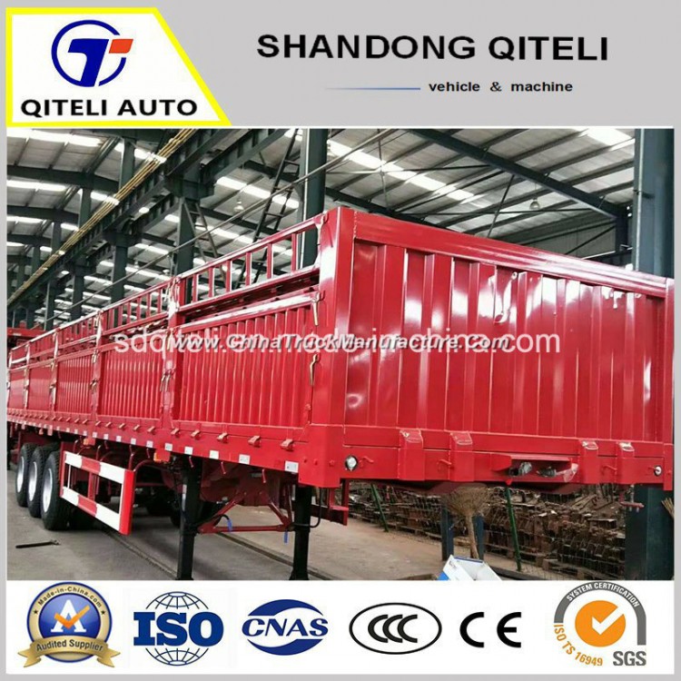 Flatbed Container Trailer Sidewall Semi Trailer 3 Axle Cargo Transporter Truck Trailer for Sale