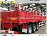 13m 40ton Sidewall Cargo Semi Trailer 3 Alxe Flatbed Cargo Truck Trailer