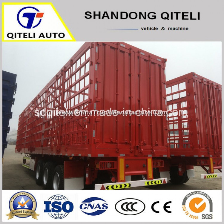 3 Axles Fence Cattle Transport Stake Semi Trailer for Sale