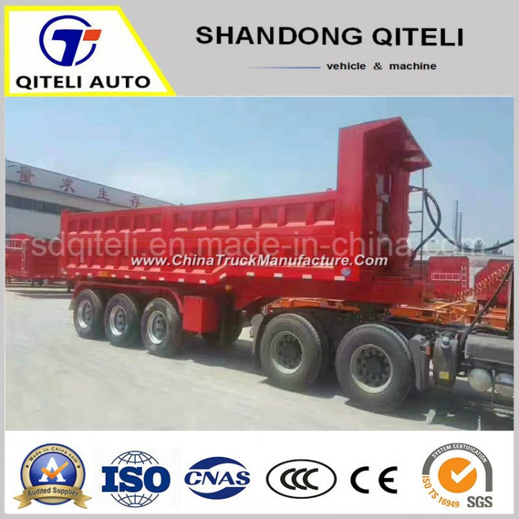 Side Tipper Trailer Semi Dump Trailers Tipping Trailer with China Hyva Cylinder End